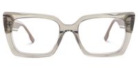 Denicia - Rectangle Champagne Eyeglasses | Vooglam Angle View