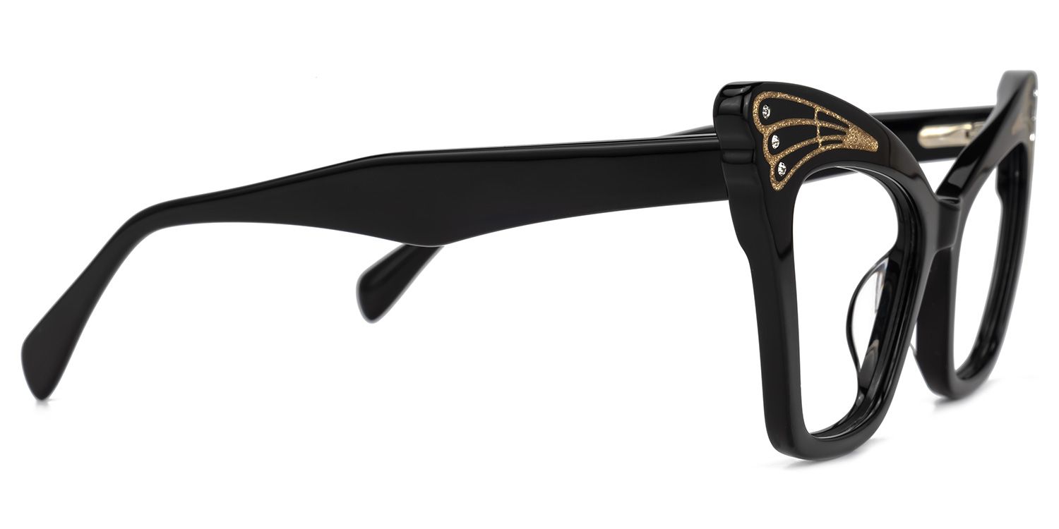 Kalinda - Cat Eye Black Eyeglasses | Vooglam 4