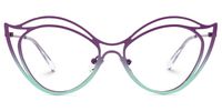 Hilleary - Geometric Purple/Green Eyeglasses | Vooglam Angle View