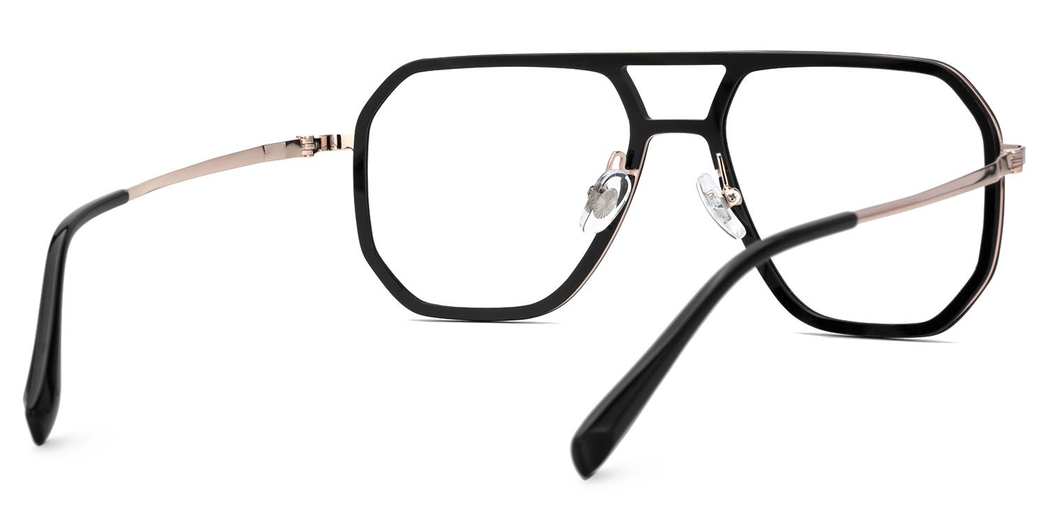 Galdesa - Aviator Black Eyeglasses | Vooglam Side View