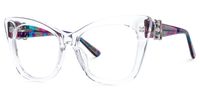 Haiku - Cat Eye Crystal Eyeglasses | Vooglam Front View