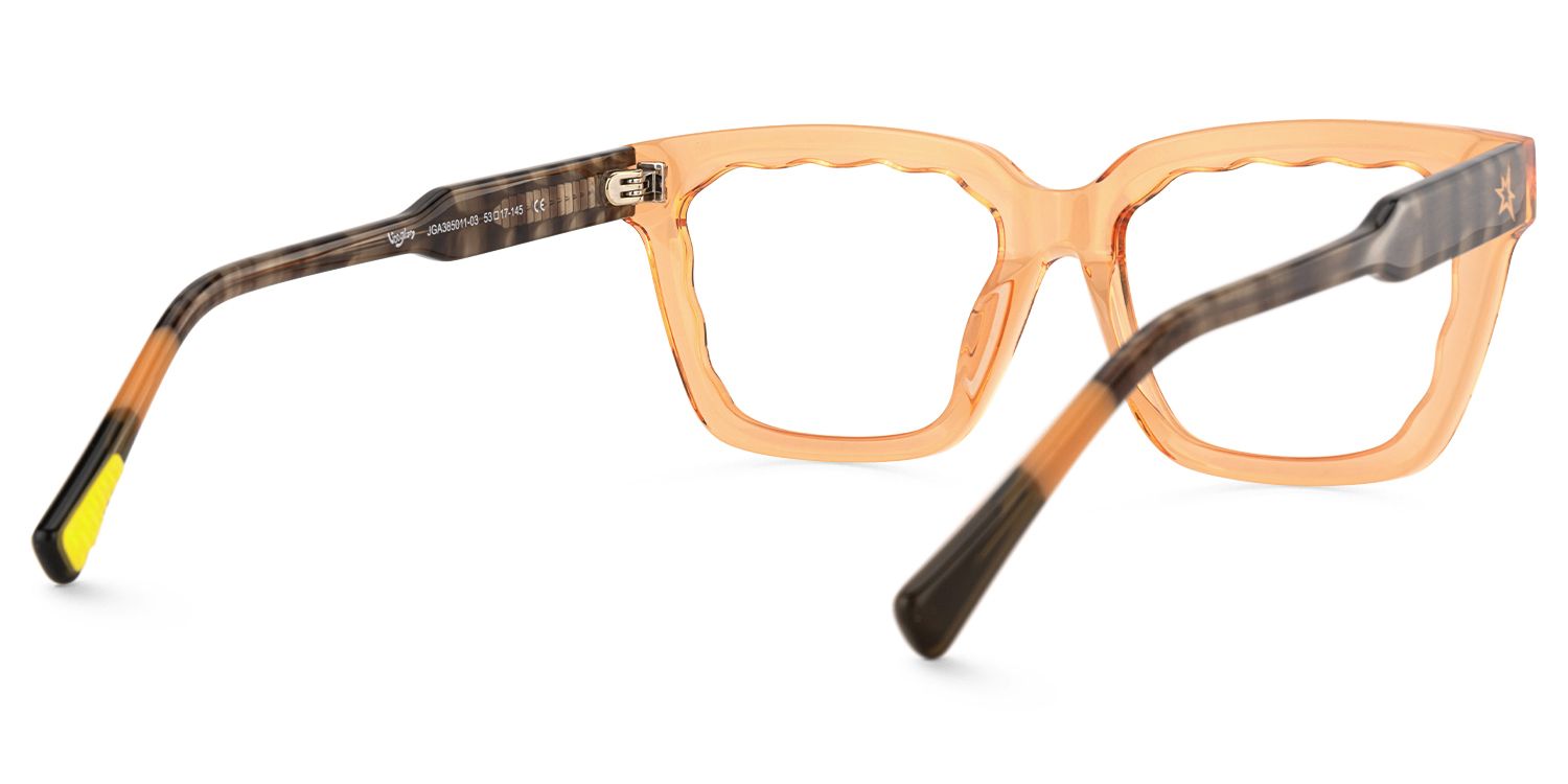 Verve - Rectangle Yellow Eyeglasses | Vooglam Side View