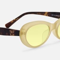 Phantom - Oval Yellow Sunglasses | Vooglam Design Details