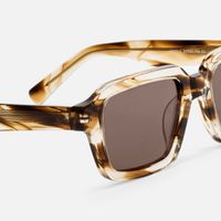 Jet - Rectangle Brown Sunglasses | Vooglam Design Details