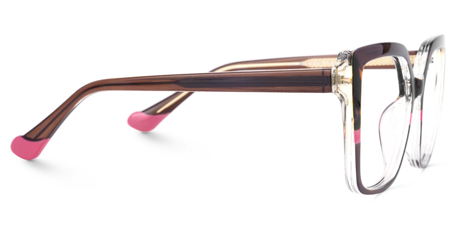 Faizan - Square Brown Eyeglasses | Vooglam 4