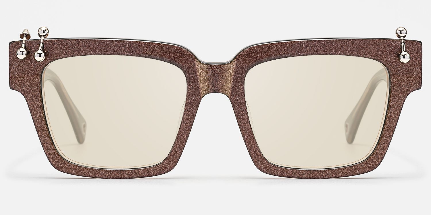 PIERCE - Piercing Pearlescent Brown Sunglasses | Vooglam Angle View