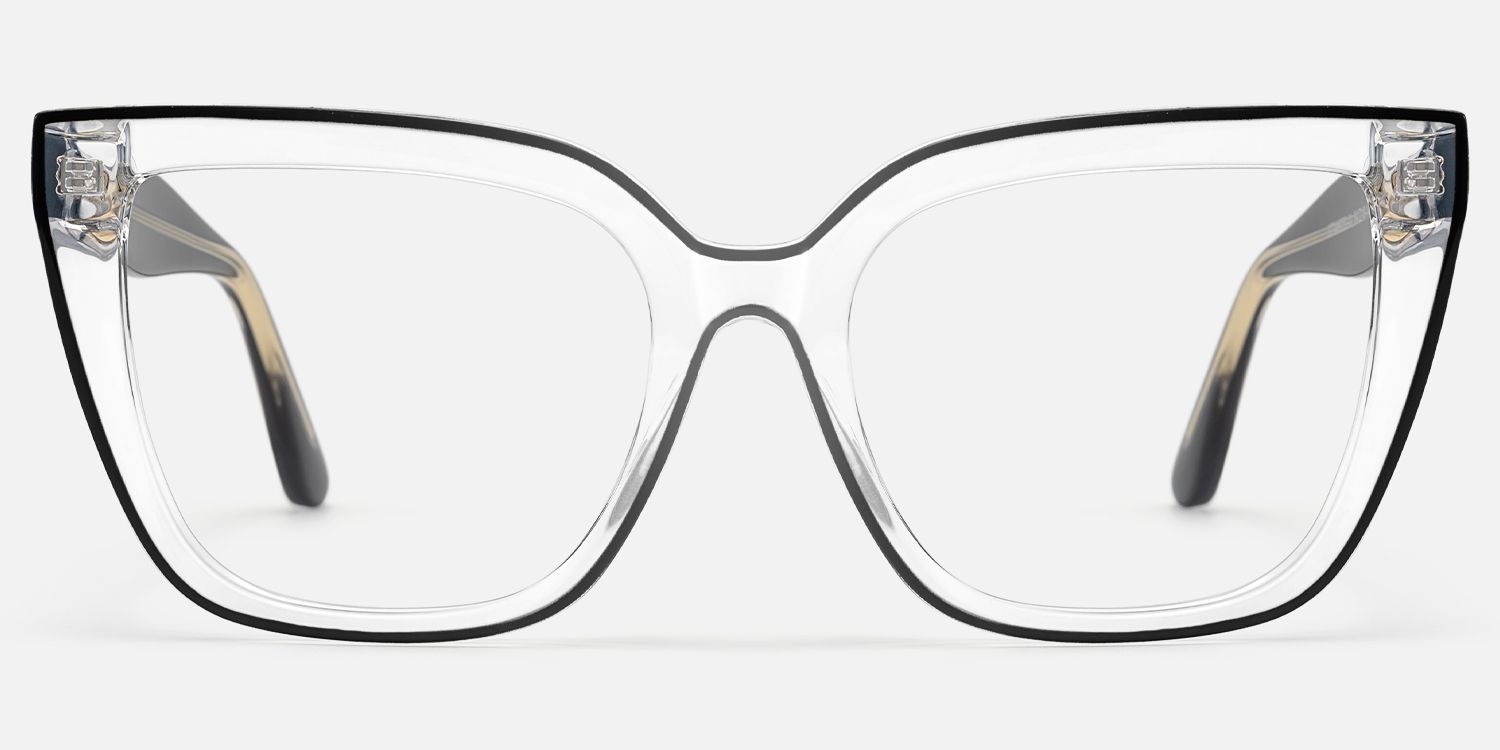 Jessye - Transparent TR90 Butterfly Glasses | Vooglam Angle View