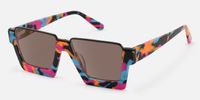Dardhan - Rectangle Multicolor Sunglasses | Vooglam Front View