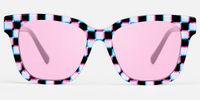 Laisha - Square Pattern Sunglasses | Vooglam Angle View