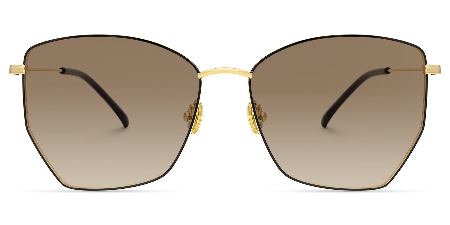 Keahi - Geometric Brown Sunglasses | Vooglam Angle View