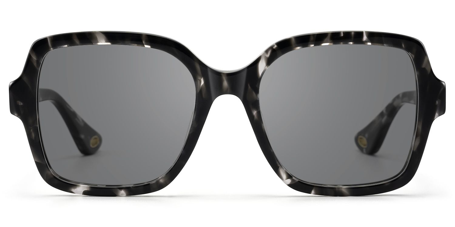 Meridian - Oversized Boho Square Black Sunglasses | Vooglam Product Details 1