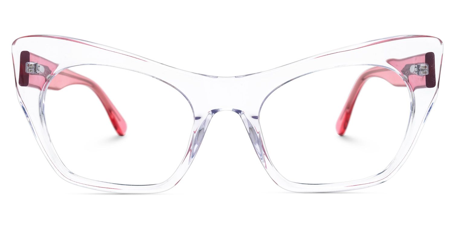 Elah - Cat Eye Crystal Eyeglasses by Vooglam - Angle View