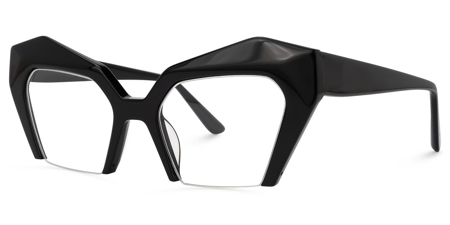Aeneas - Cat Eye Black Eyeglasses | Vooglam Front View
