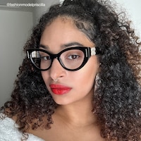 Sadah - Retro Black Cat-Eye Glasses Houndstooth Arms - 8