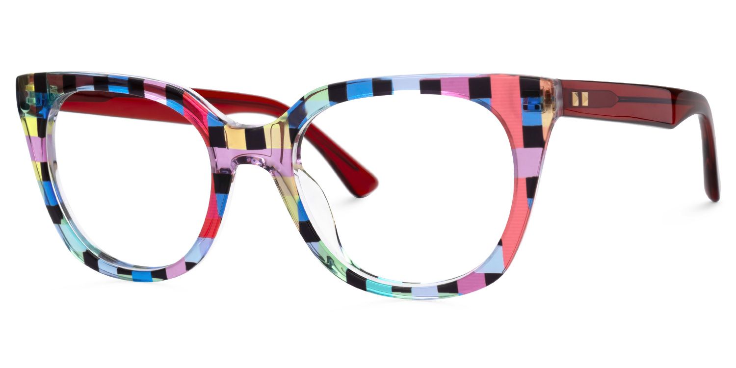 Stephanie - Cat Eye Multicolor Eyeglasses | Vooglam Front View