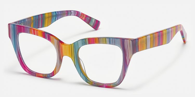 Adila - Rectangle Multicolor Eyeglasses by Vooglam