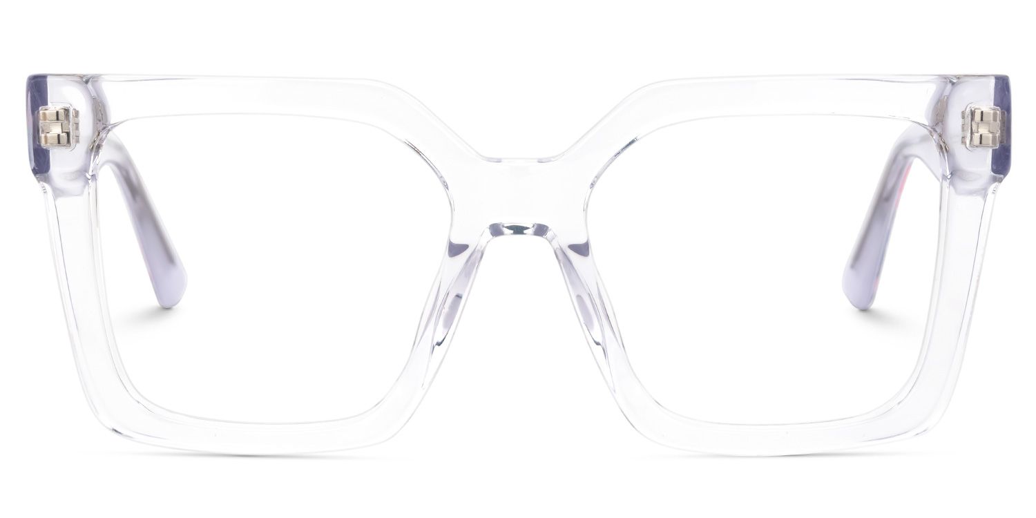 Fathia - Square Crystal Eyeglasses | Vooglam Angle View