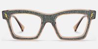 Ganya - Square Brown Eyeglasses | Vooglam Angle View