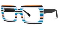 Jackie - Rectangle Multicolor Eyeglasses | Vooglam Front View