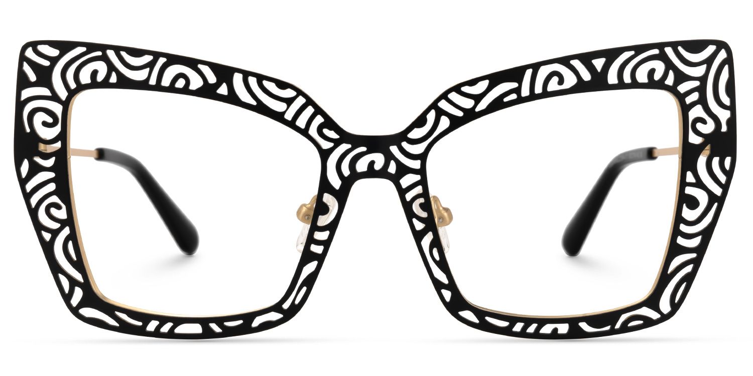 Darielle - Square Black Eyeglasses | Vooglam Angle View