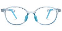 Hadley - Oval Blue Kids Eyeglasses | Vooglam Angle View