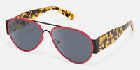 Novoa - Bold Aviator Sunglasses Tortoiseshell Temples