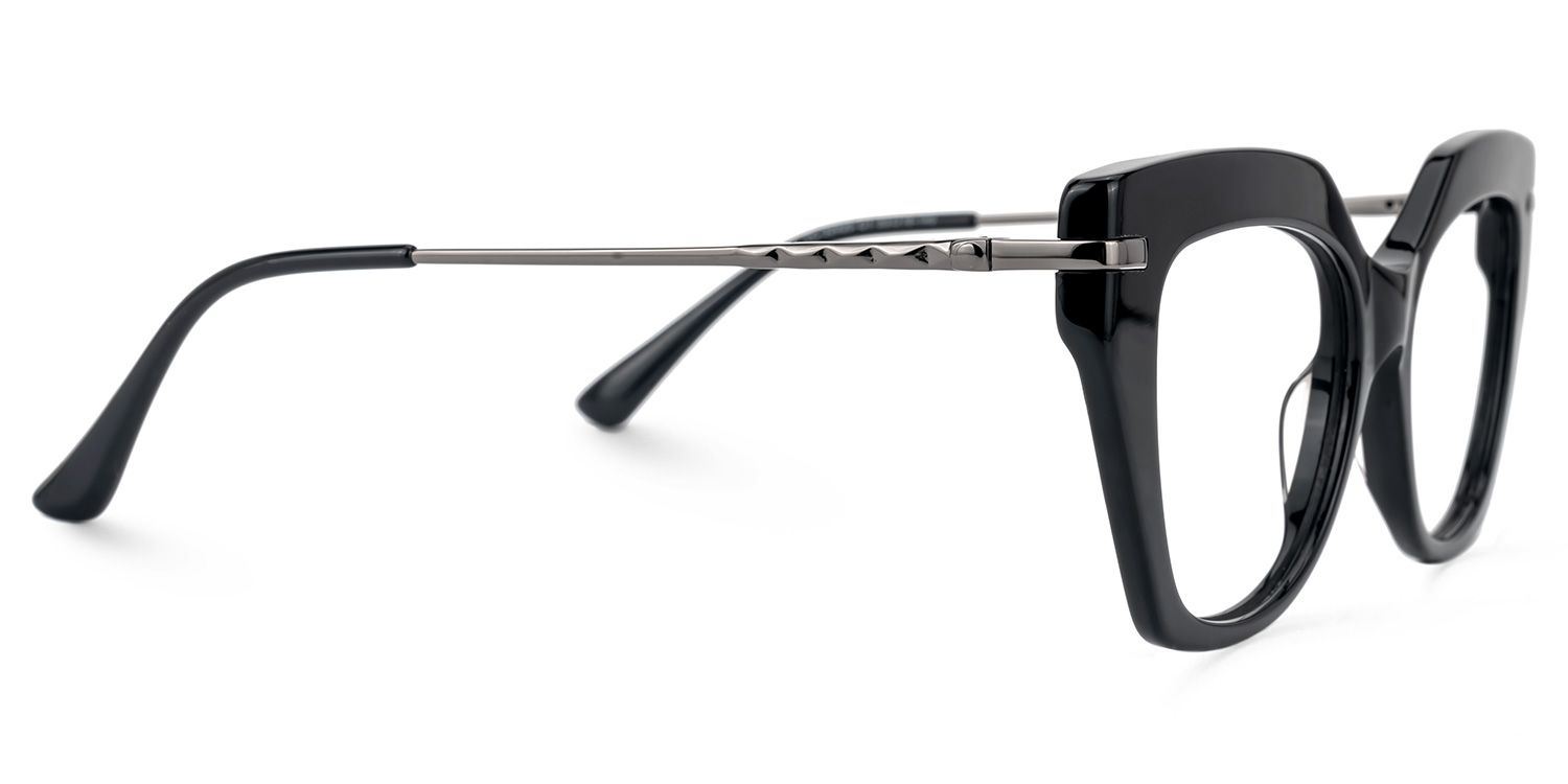Elandra - Cat Eye Black Eyeglasses | Vooglam 4