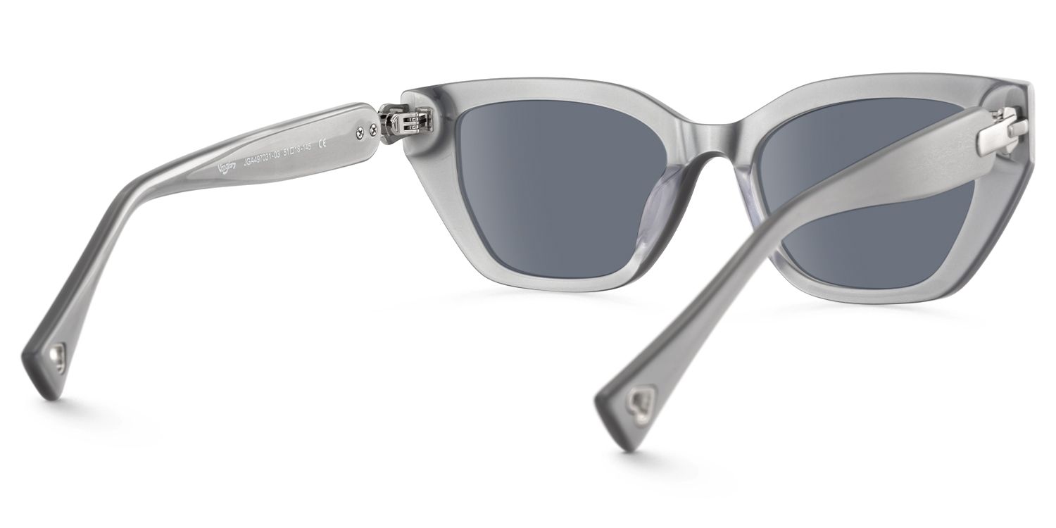 Naiara - Rectangle Grey Sunglasses | Vooglam Side View