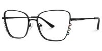 Hallam - Square Black Eyeglasses | Vooglam Front View