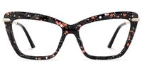 Annie - Rectangle Black Eyeglasses | Vooglam Angle View