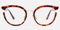 Retro - Bohemian Round Tortoise Eyeglasses | Vooglam Angle View