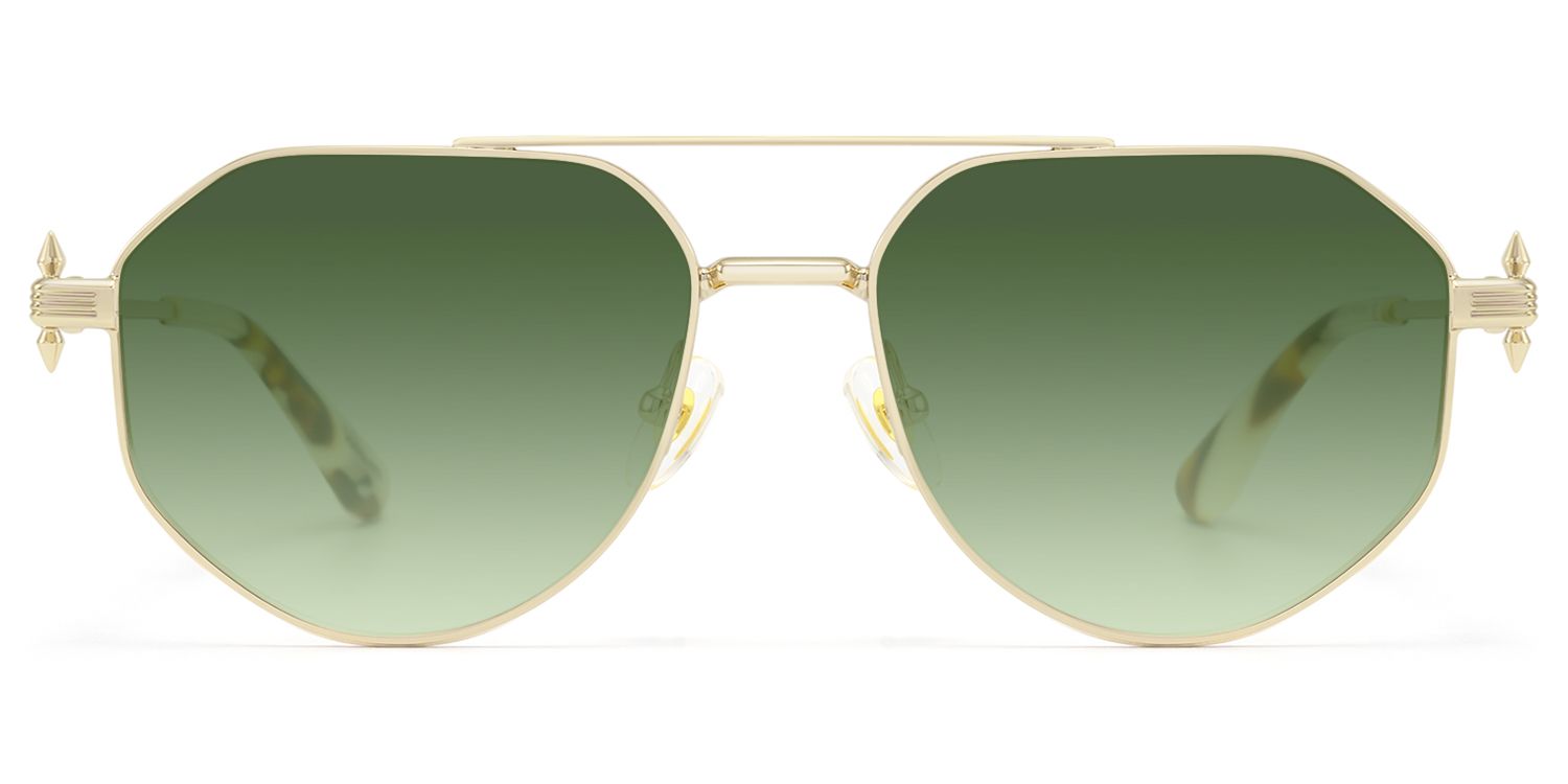 Aegis - Green Gradient Aviator Sunglasses | Vooglam Product Details 1