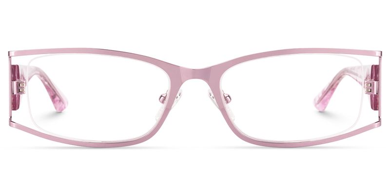 Elle - Rectangle Pink Eyeglasses | Vooglam