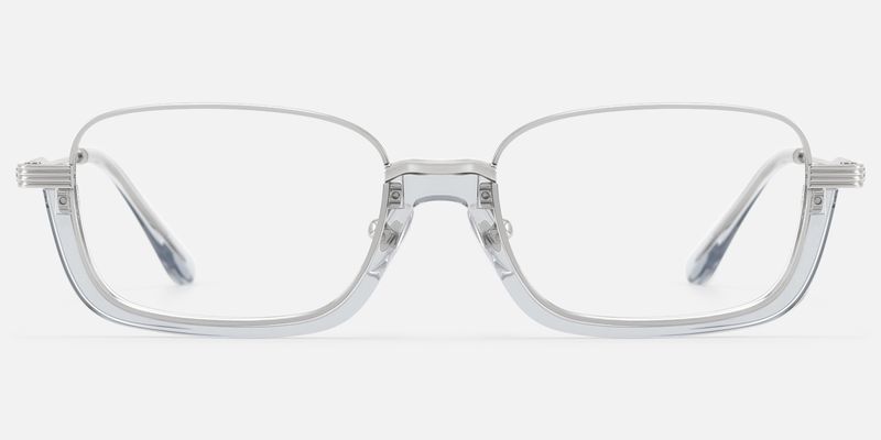 Basel - Translucent Gray Silver Oversized Glasses | Vooglam
