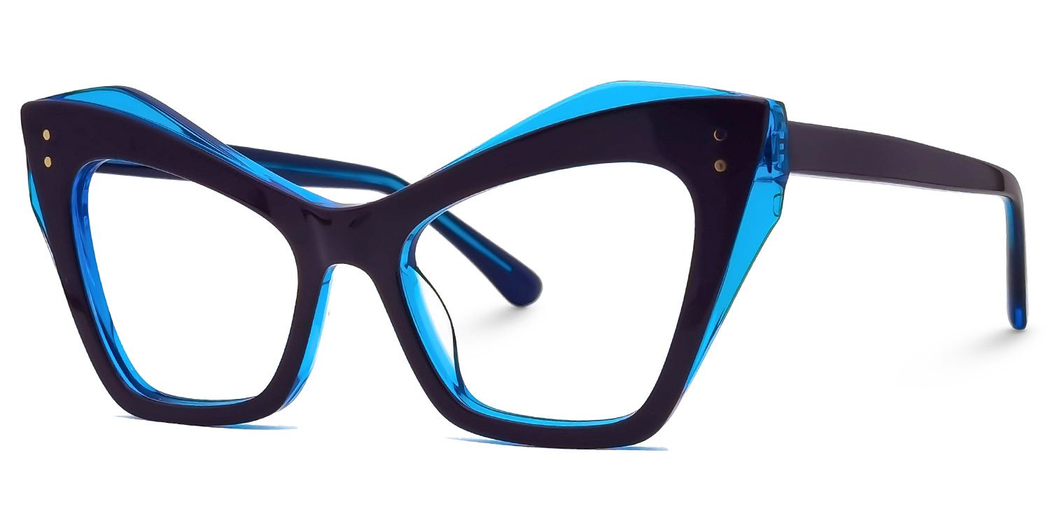 Ryann - Cat Eye Purple Eyeglasses | Vooglam Front View