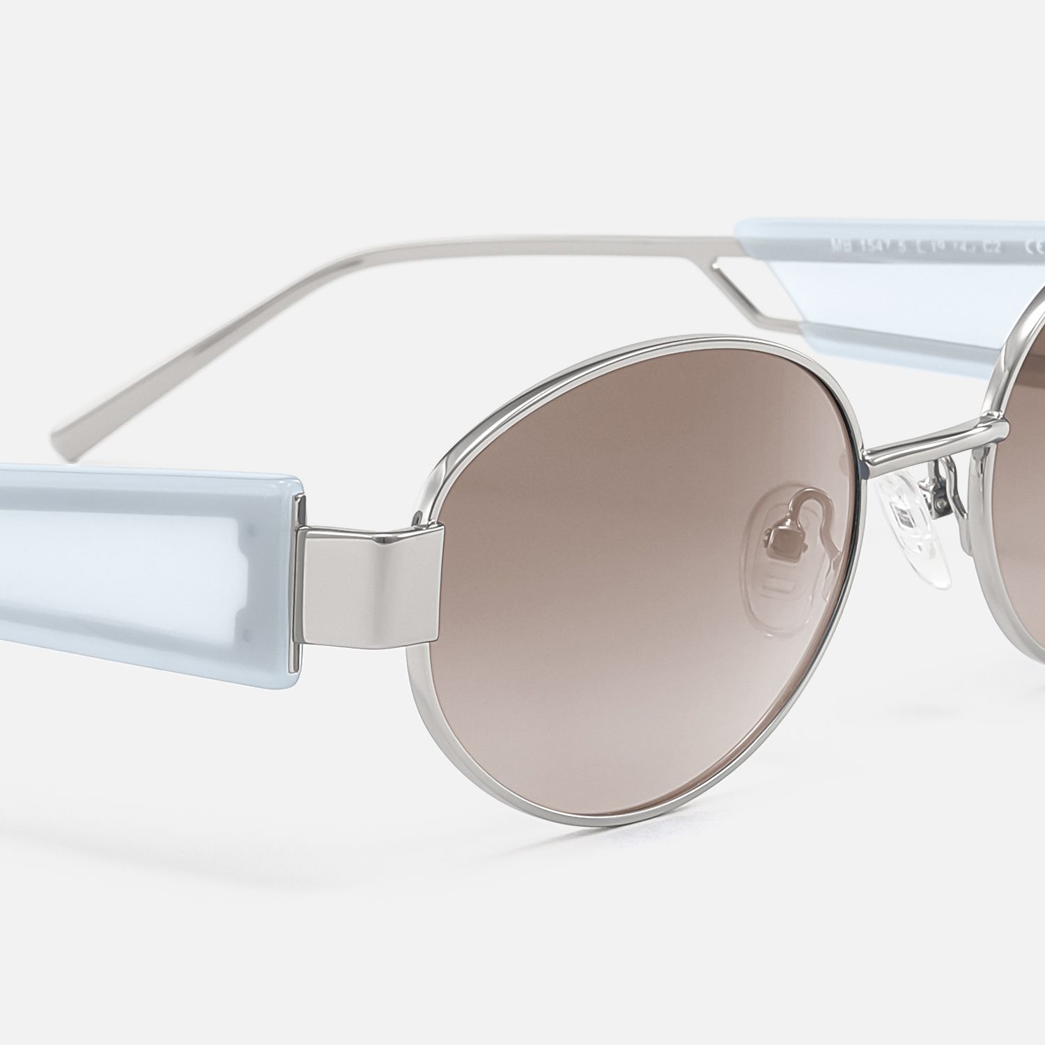 Ember - Oval Silver Sunglasses | Vooglam Design Details