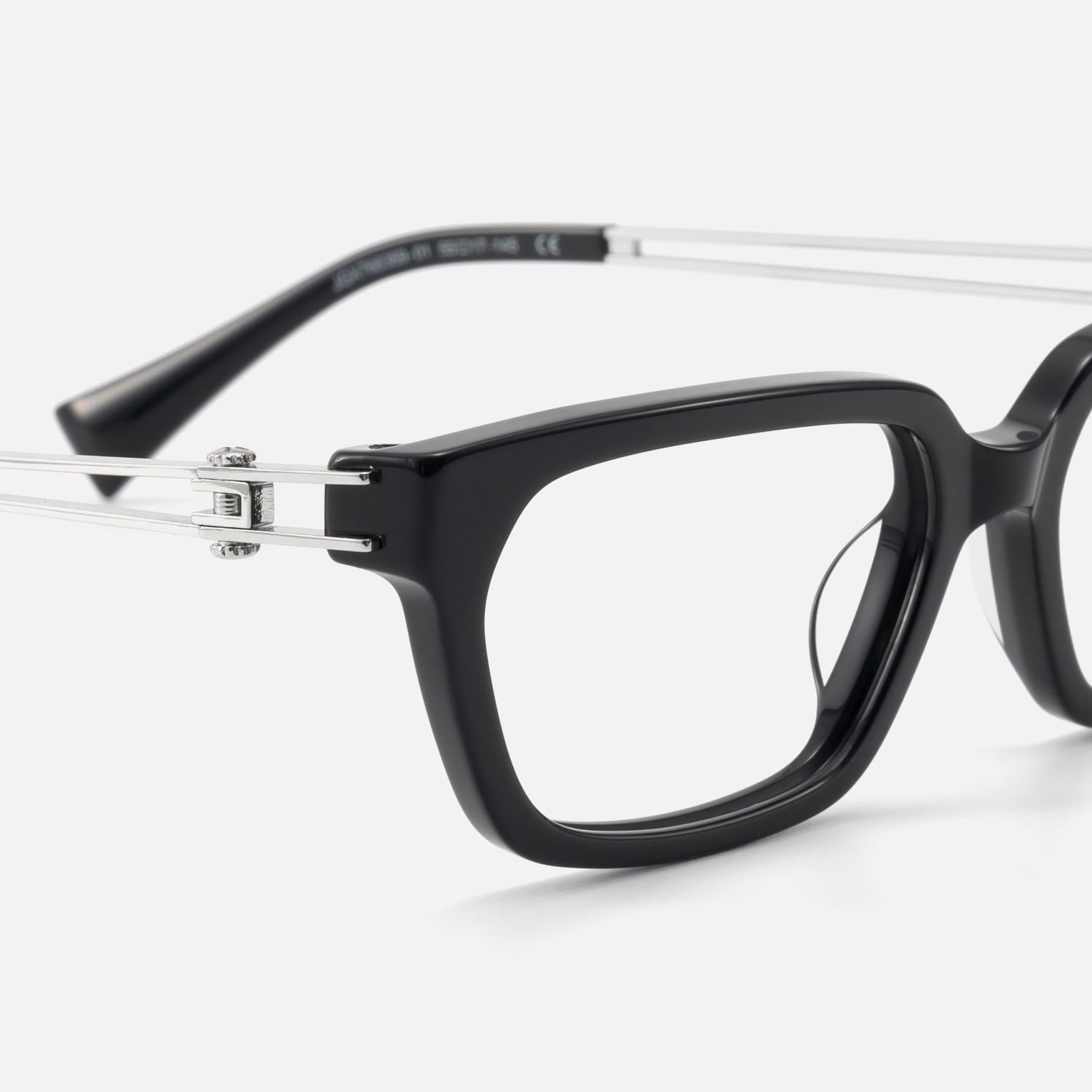 Scarpa - Black Double Wire Acetate Glasses | Vooglam Design Details