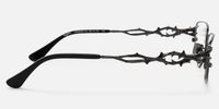 Spine - Geometric Metal Grey Eyeglasses | Vooglam Side View