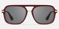 Marfa - Bold Red Frame Aviator Sunglasses | Vooglam Angle View