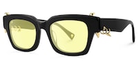 Sabrina - Rectangle Black Sunglasses - 2