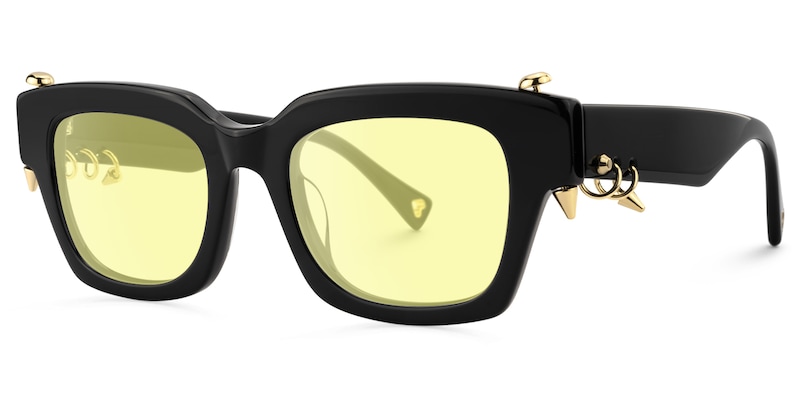 Sabrina - Rectangle Black Sunglasses