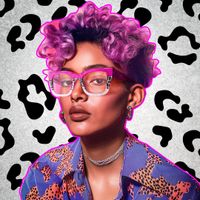 Lalasa - Pink Glitter Glasses Frames Leopard Print | Vooglam On Model