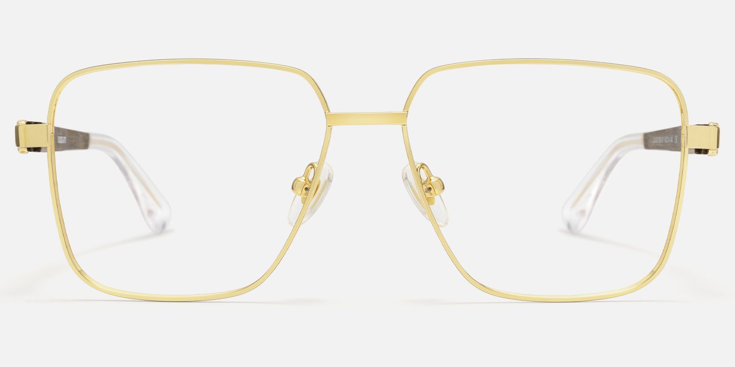 Griot - Square Gold Eyeglasses | Vooglam Angle View