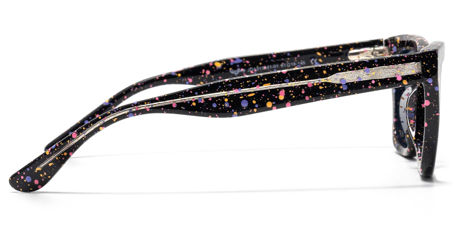 Drip - Rectangle Black Sunglasses | Vooglam Side View
