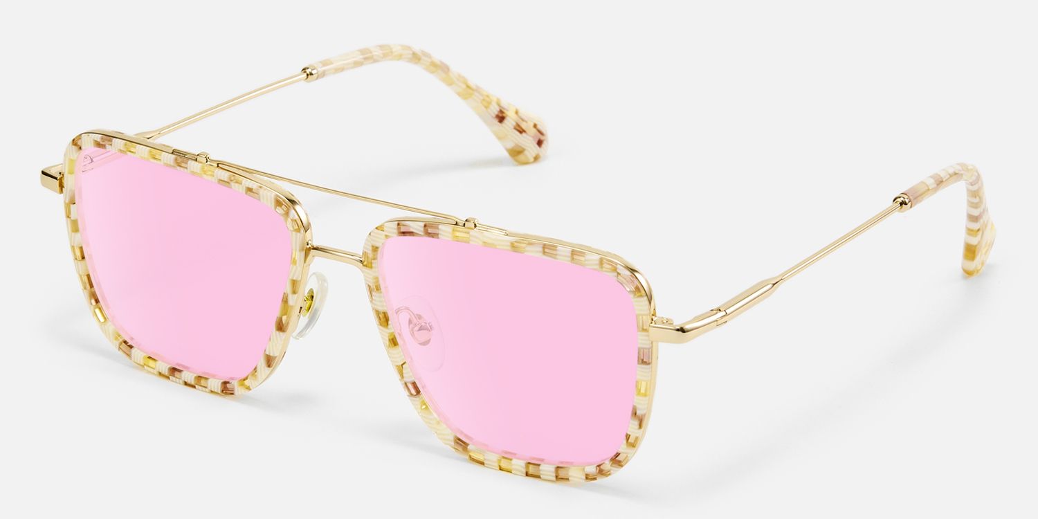 Isla - Aviator Pattern Sunglasses | Vooglam Front View