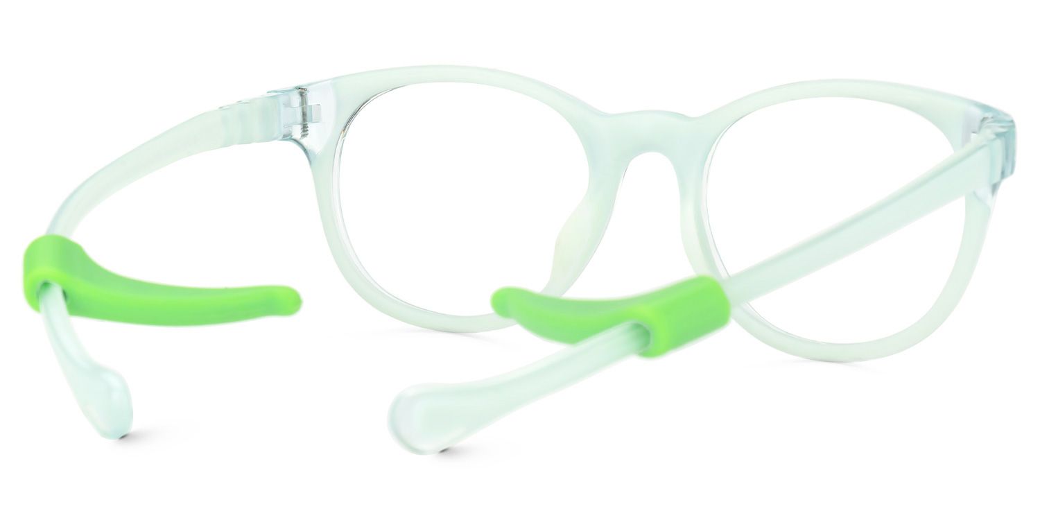 Eljah - Round Green Kids Eyeglasses | Vooglam Side View
