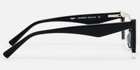 Petrie - Black & White Cat-Eye Glasses | Vooglam Side View