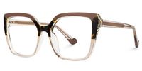Faizan - Square Brown/Tortoise Eyeglasses | Vooglam Front View