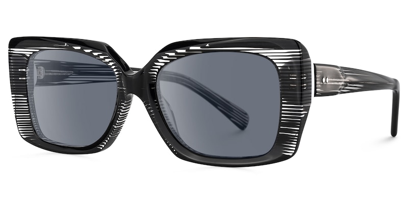 Stratus - Rectangle Black Sunglasses
