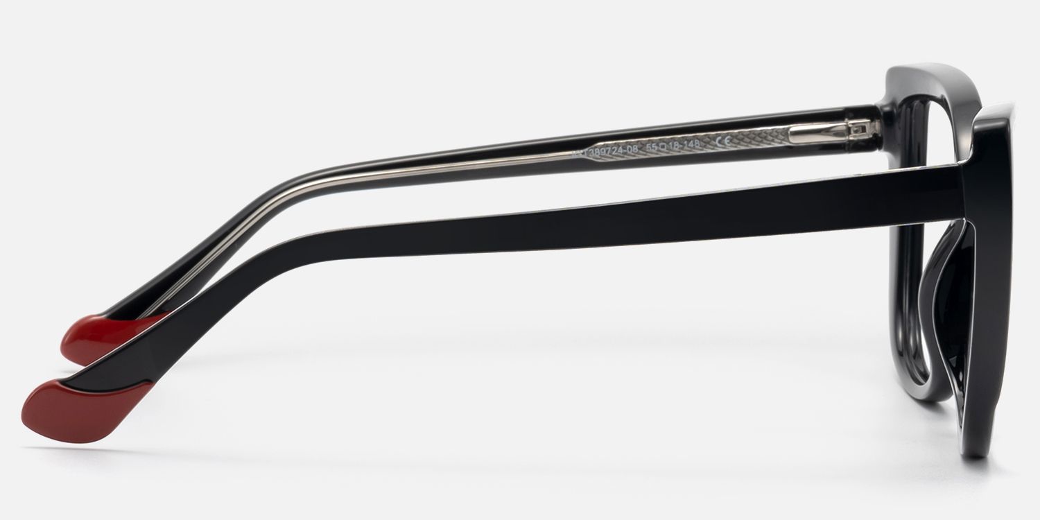 Darena - Cat Eye Black Eyeglasses | Vooglam Side View